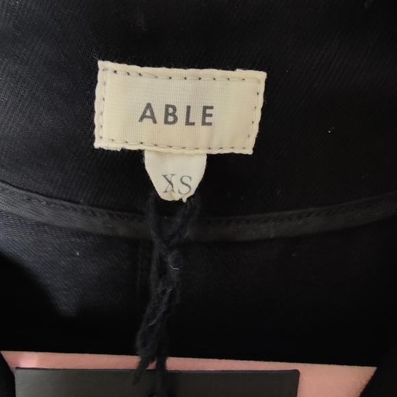 Able Denim The Moto Jacket Black Size XS NWT - Picture 2 of 10
